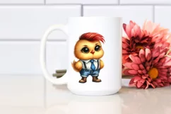 Watercolor Baby Chicken Tie Boots Clipart Product Image 2