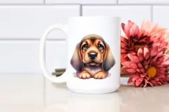 Watercolor Baby Bloodhound Clipart Product Image 2