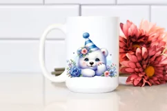 Colorful Baby Polar Bear with Party Hat | Clipart Product Image 2