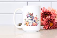 Cute Baby Unicorn Ranunculus Sublimation Clipart Product Image 2