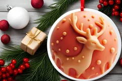 Decoration Christmas Deer Sublimation PNG Product Image 2