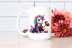 Colorful Unicorn in Judge&#039;s Robe, PNG Product Image 2
