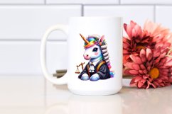 Colorful Unicorn in Judge&#039;s Robe, PNG Product Image 2