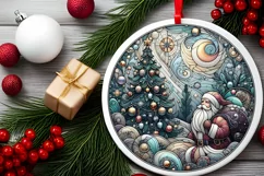 Round Christmas Ornament Sublimation|Clipart Product Image 2