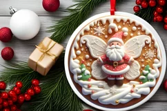 Round Christmas Ornament Sublimation|Clipart Product Image 1