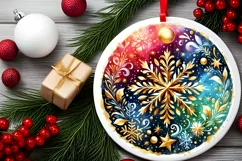 Round Christmas Ornament Sublimation|Clipart Product Image 2