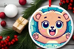 Round Christmas Ornament Sublimation|Clipart Product Image 1