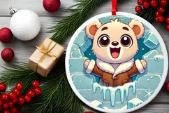 Round Christmas Ornament Sublimation|Clipart Product Image 1