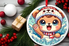 Round Christmas Ornament Sublimation|Clipart Product Image 1