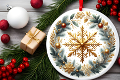 Round Christmass Ornament PNG Product Image 2