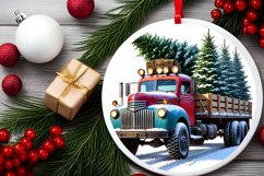 Round Christmas Ornament Sublimation|Clipart Product Image 1