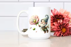 Colorful Sweet Pea Gnome Falling | Sublimation Clipart Product Image 2