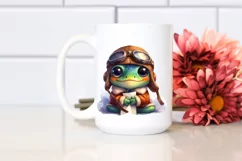 Colorful Baby Frog Aviator Sublimation Clipart Product Image 2