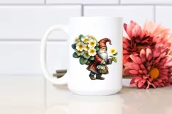 Detailed Watercolor of a Small Gnome Caring a Large Primrose Product Image 2