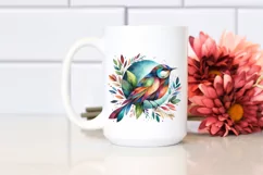Abstract Vibrant Watercolor Bird PNG Product Image 2