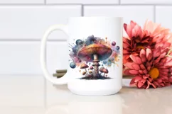Detailed Mystical Celestial Mushroom PNG Product Image 2