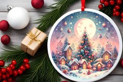 Round Christmas Ornament Sublimation|Clipart Product Image 2