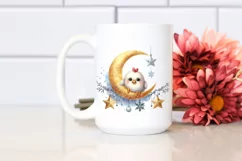 Funny Chicken with Glittery Moon, Transparent PNG Product Image 2
