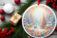Christmas Scene Molten Candy Sublimation PNG Product Image 2