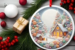 Christmas Scene Molten Candy Sublimation PNG Product Image 2