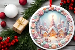 Christmas Scene Molten Candy Sublimation PNG Product Image 2
