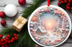 Christmas Scene Molten Candy Sublimation PNG Product Image 2