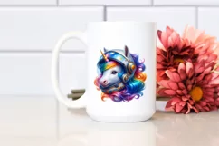 Baby Unicorn with Space Helmet PNG Product Image 2