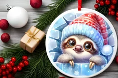 Round Christmas Ornament Sublimation|Clipart Product Image 2