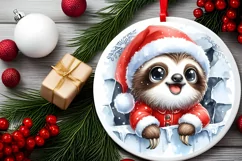 Round Christmas Ornament Sublimation|Clipart Product Image 2