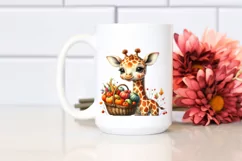 Quirky Baby Giraffe with Autumn Vegetables | Clipart Product Image 2