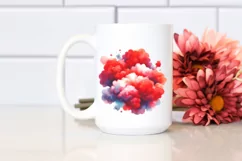 Colorful Redish Watercolor Cloud | Sublimation Clipart Product Image 2