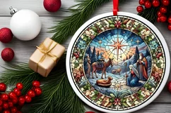 Round Christmas Ornament Sublimation|Clipart Product Image 1