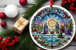 Round Christmas Ornament Sublimation|Clipart Product Image 1