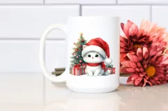 Watercolor Cat with Christmas Decorations PNG Product Image 2