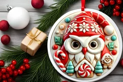 Round Christmas Ornament Sublimation|Clipart Product Image 1