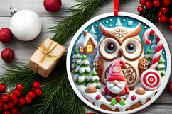 Round Christmas Ornament Sublimation|Clipart Product Image 1