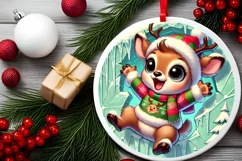 Round Christmas Ornament Sublimation|Clipart Product Image 1