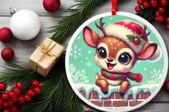 Round Christmas Ornament Sublimation|Clipart Product Image 1