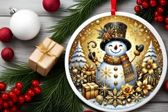 Round Christmas Ornament Sublimation|Clipart Product Image 1