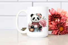 Watercolor Boho Cute Baby Panda|Clipart Product Image 2