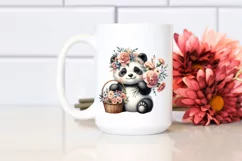 Watercolor Boho Cute Baby Panda|Clipart Product Image 2