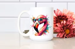 Colorful Flamingo Summer Sunglasses Clipart Product Image 2