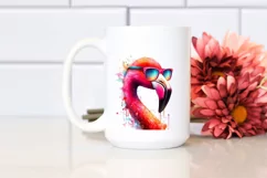 Colorful Flamingo Summer Sunglasses Clipart Product Image 2