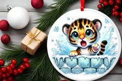 Round Christmas Ornament Sublimation|Clipart Product Image 1