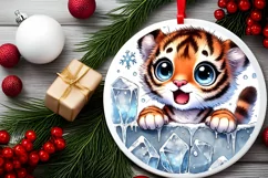 Round Christmas Ornament Sublimation|Clipart Product Image 1