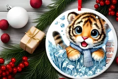 Round Christmas Ornament Sublimation|Clipart Product Image 1