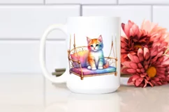 Colorful Kitten Swing Chair | Sublimation | Clipart Product Image 2