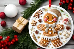 Round Christmas Ornament Sublimation|Clipart Product Image 1