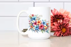Washed Colorful Hawayan Flowers | Sublimation | Clipart Product Image 2