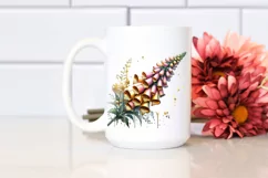 Shiny Foxglove Watercolor Sticker Clipart Product Image 2